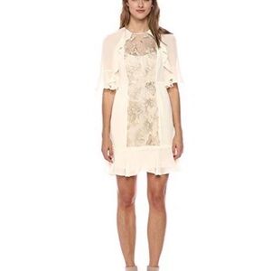 BCBGMaxAzria Cream Lace Detail Dress